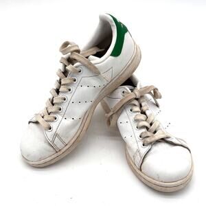Adidas Stan Smith Tennis Shoes Women Sz 6.5 Classic White Green Leather Sneakers